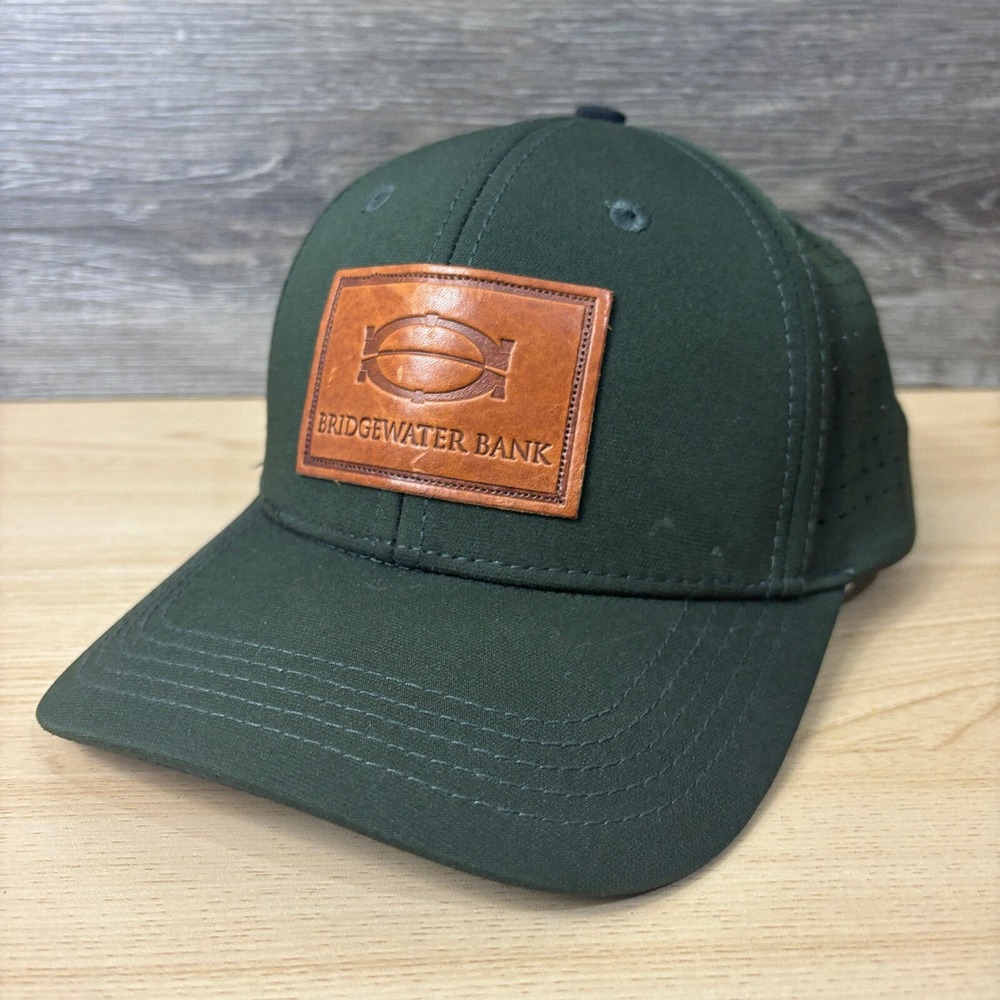 UNRL Hat Cap Snap Back Green Brown Logo Patch Bridgewater Bank Performance‎